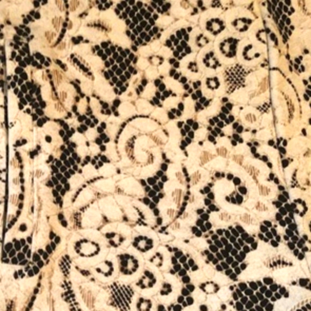 🎀 Superb Chico's Victorian Inspired Black & Ivory Lace Print Pants - S (.5) - Picture 14 of 16